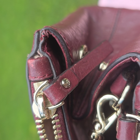 Kate Spade Bristol Drive Ostrich Cherrywood bag 2 Way Bag - Picture 14 of 15